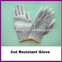 Guante resistente a cortes recubierto de palma PU gris / Guante anti corte ZMR426
